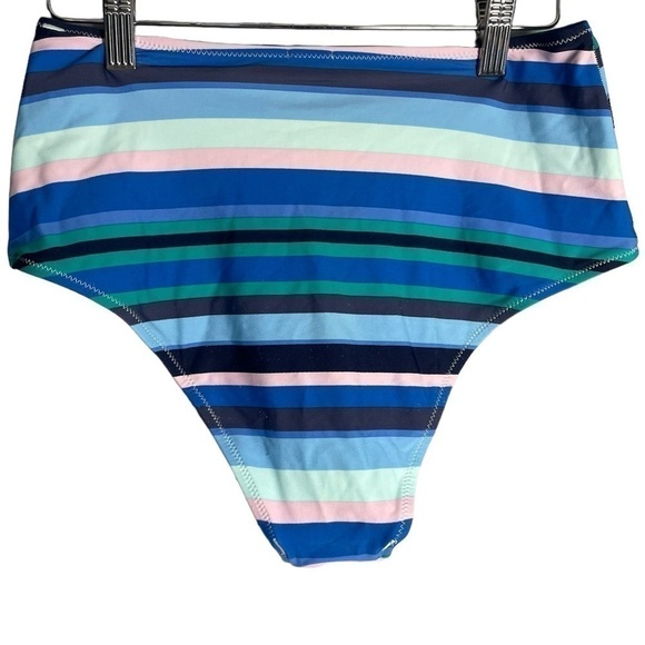 Aerie Small Medium Swimsuit High Neck Bikini Stripe Vacation  Beach Outfits Swim - Picture 11 of 13
